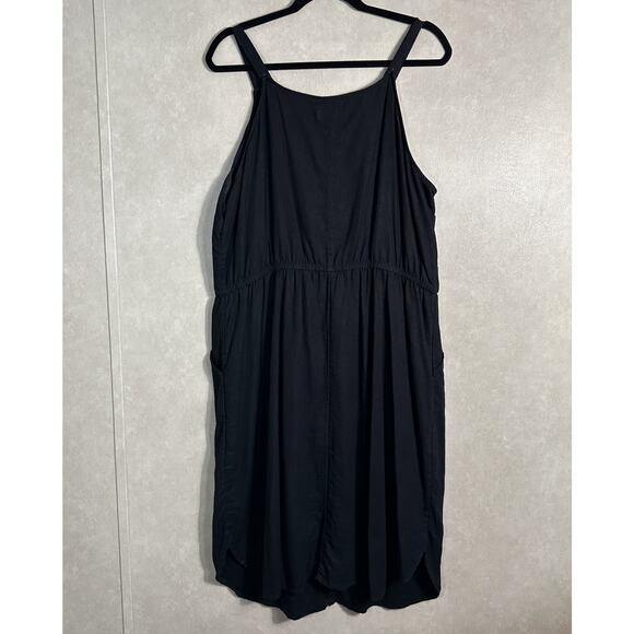 Old Navy BLACK JACK Sz X Large Linen Blend Button Front Sleeveless Maxi Sundress - Picture 2 of 8